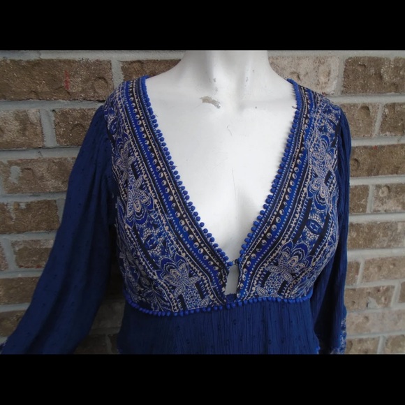 Free People Printed Top / Mini Dress Sz XS - Picture 3 of 4
